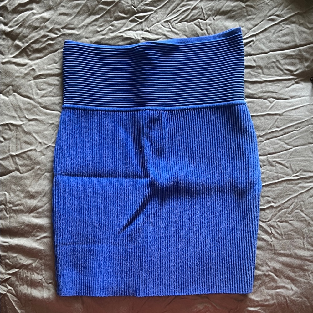 Blue Ribbed Women's Skirt